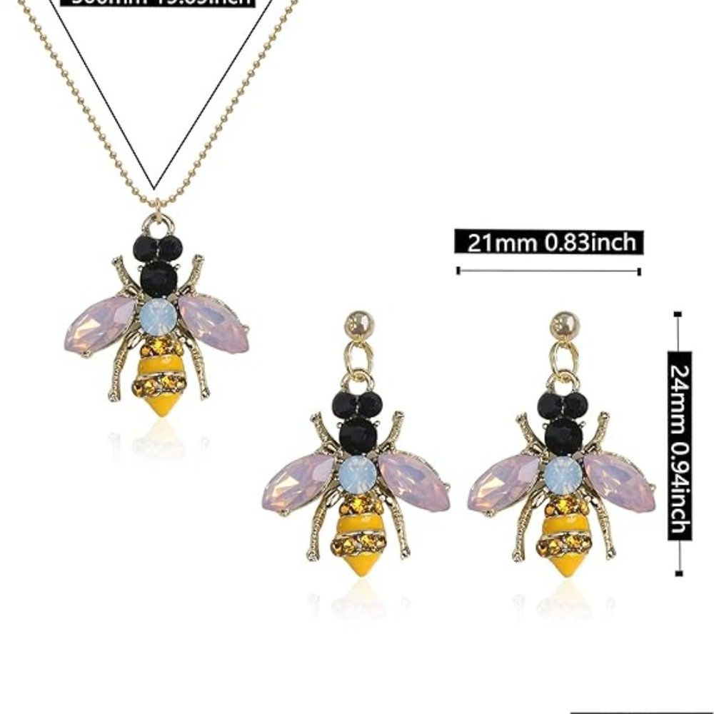 Neiman Marcus Queen Bee Necklace + Earrings Set - Picture 5 of 5